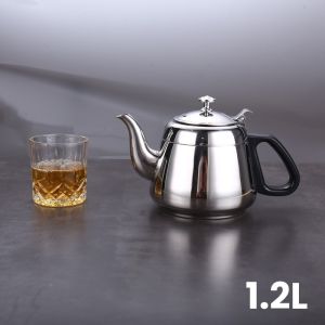 1.2L 1.5L Teapot Stainless Steel Stove Top Tea Kettle Coffee Pot with Heat Resistant Handle for Home Kicthen