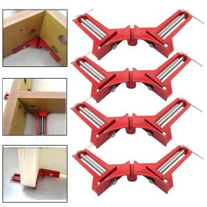 Kẹp góc vuông 90° kim loại đa năng dụng cụ cầm tay cho DIY gỗ khung tranh & kính kẹp chắc dễ gắn trên bàn làm việc