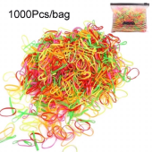 1000pcs Set With Pouch Colorful Disposable Rubber Band Small Hair Rings Hair Tie