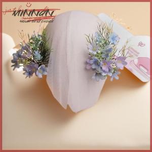 [minnan] ที่ติดผมแฟชั่นดอกไม้ใบไม้สีขาวสำหรับผู้หญิงอุปกรณ์แต่งผมเจ้าสาวงานแฮนด์เมดเครื่องประดับผม