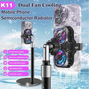 K11 Mobile Phone Live Streaming Radiator Semiconductor Dual Core Overclocking Cooling Fan Digital Display Back Clip Game Cooler2026