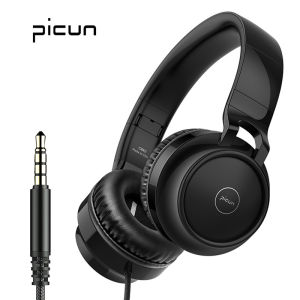 Picun Kofire C60 C80 Fashion Headphone 40mm Driver Units Headphones 4D Stereo Bass 3.5MM Wired Headset for PC Phone Laptop Tablet PS5