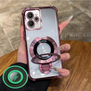 Transparent Magnetic Shockproof Phone Case For Realme 15 PRO 5G Phone Case Strong Magnetic Fast Charging + 360° Support + Air Cushion Shockproof Three-In-One
