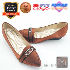 Disc 75% Sepatu wanita Elegan heels Wedges Import RR58-1 Warna Cuci gudang / Kuras gudang Model Casual Nyaman di pakai cocok untuk Kerja Kantor dan Hangout Santai juga Acara Resmi dan Kondangan