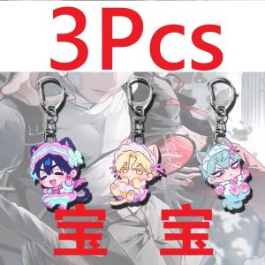 3Pcs/Lot Baby Anime KeyChain ALIEN STAGE Key Chain for Kids Fashion Creative Till Ivan Luka Figure Acrylic Keyring Pendant Gifts