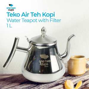 One Two Cups Teko Air Teh Kopi Water Kettle Teapot 1L with Filter - HS4012