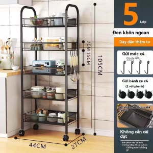 Giá đỡ SPA Kệ thép Carbon năm lớp Sơn phun tĩnh điện Bánh xe Giá lưới dây