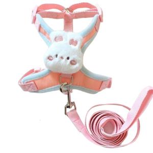 Adjustable Size Cats Chest Back Tractions Rope Set Walking Cats Harness with Bear Decals Pet Harness for Cats Product