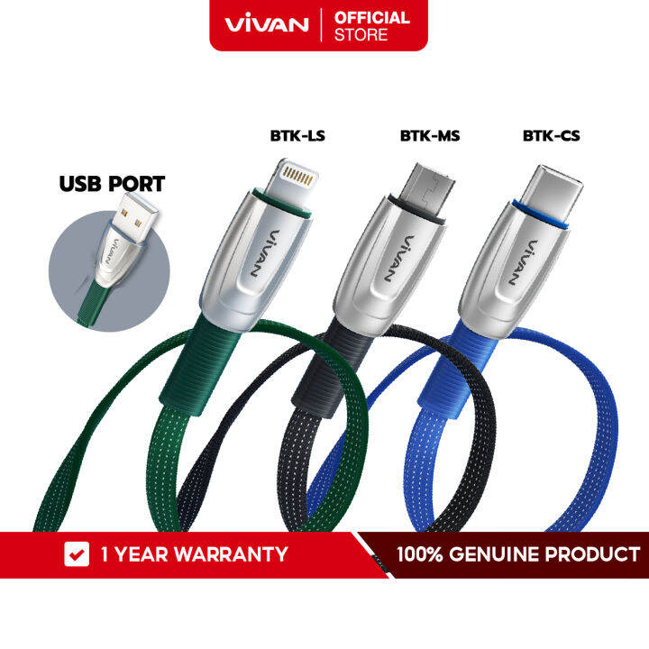 Vivan Btk Ms Cs Ls Micro Type C Ios Fast Charge Cable