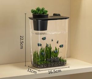 Small living room fish tank new landscaping ecological tank ultra-transparent anti-drop filter acrylic desktop turtle tank