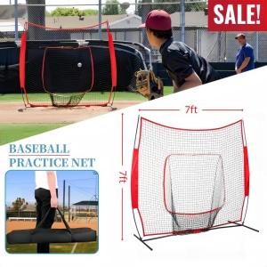 7x7ft Baseball Practice Net Softball Practice Net for Hitting & Pitching Practice with Carrying Bag