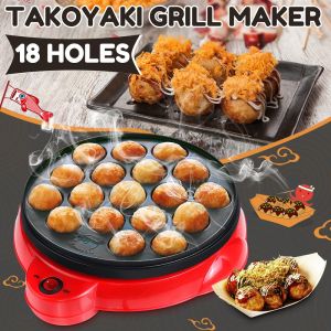 【Ready Stock Manila】18 Holes Takoyaki Grill Pan Electric Octopus Ball Maker Stove Cooking Plate 650W