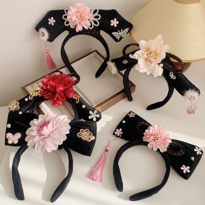 DFDRFGFD Queen Headwear Retro Classical Hanfu Headdress Royal Court Headwear Chinese Antique Headdress Flower Cheongsam Headband Ancient Style Headwear Antique Headband Hanfu Hair Hoop Chinese Style Headwear