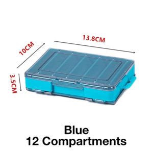 SITA Double Sided Fishing Tackle Box 12 14 Compartments Bait Lure Hook Storage Box