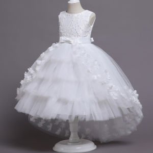 MQATZ Girl Party Trailing Dress Baby Lace Princess Dress For Elegant Birthday Wedding Christmas Clothes Costume T5399