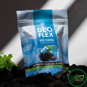 DEOFLEX Ice Cool Deodorant Antibacterial Soap (100g) by Mixtrue Beauty ith Activated Charcoal and Oregano Leaf Extract Fresh & Clean
