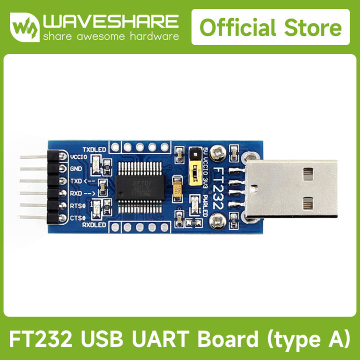 Waveshare FT232 USB UART Board (Type A), USB To TTL/UART, FT232R ...