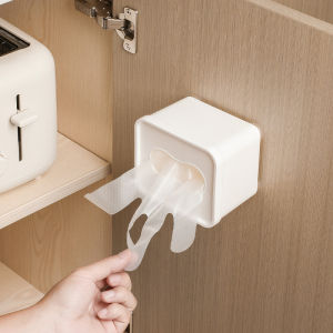 Wall Mounted Storage Box Large Opening Extraction Gloves Mask Storage Box Self Adhesive Gloves Dispenser Holder Home Organizer