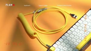 Dây Cáp Bàn Phím Cơ Type-C Xoắn Lò Xo Dây Dù Polyethylene Cao Cấp Trục Nối GX12 Đầu Cắm USB A to C