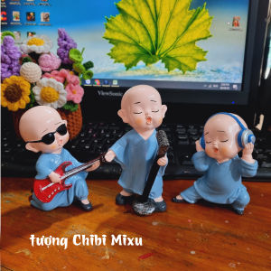 Bộ 03 Mô Hình Thú Cưng Mini Đàn Guitar và Nghe Nhạc Dễ Thương - Quà Tặng Cao Cấp