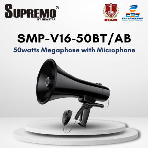 Supremo Handheld Megaphone with Microphone 50Watts SMP-V16-50BT/AB (ALLBLACK)