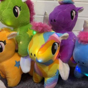 Boneka Unicorn LED Kuda Poni Terbang Bersayap TERBARU 35cm Berlabel SNI