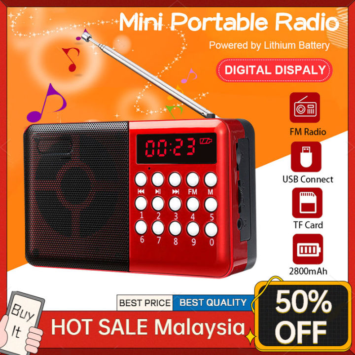 Wireless Speakers Portable FM Radio MP3 Music Player Digital Mini Radio ...
