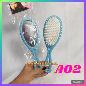 2IN1 SISIR PLUS KACA / SISIR RAMBUT ANTI RONTOK / SISIR CERMIN OVAL / SISIR GAGANG ANTI KUSUT / SISIR ELASTIS WARNA STABILO / 2IN1 HAIR COMB PLUS MIRROR / SKO6238
