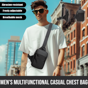 Mens Multifunctional Casual Chest Bag Male Big Capacity Waterproof Waist Bags Trendy And Simple One Shoulder Bag Outdoor Sports Phone Pouch