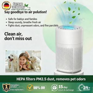 Portable Air Purifier USB Mute Air Purifier Activated Carbon Removal Removal Dust Negative Ion + Blue Light