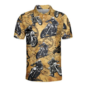 2025 New Vintage Motorcycle Streetwear 3D Print Short Sleeve Polo Shirts For Men Clothes Racing Hawaiian Button POLO Shirt Party Club Top