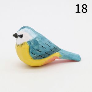 DYJJD Cute Wood Carving Bird Mini Handmade Wooden Bird Figurine Creative Carving Small Bird Ornament Tabletop