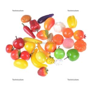 [COD] Technicolore 10pcs MINI simulation ผักผลไม้ของเล่นเด็กหลอกเล่นของเล่น