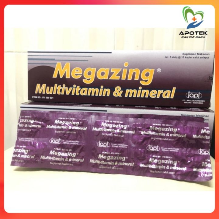 Megazing 10 Tablet Suplemen Multivitamin Mineral Daya Tahan Tubuh Mega Zing