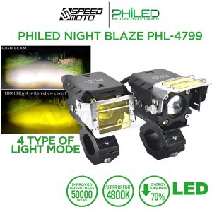 PHILED NIGHT BLAZE PHL-4799 AUXILIARY LIGHT 30W P48 LED LAMPS ANTI FOG LENS HEADLIGHT FOR MOTORCYCLE 12V SPEEDMOTO