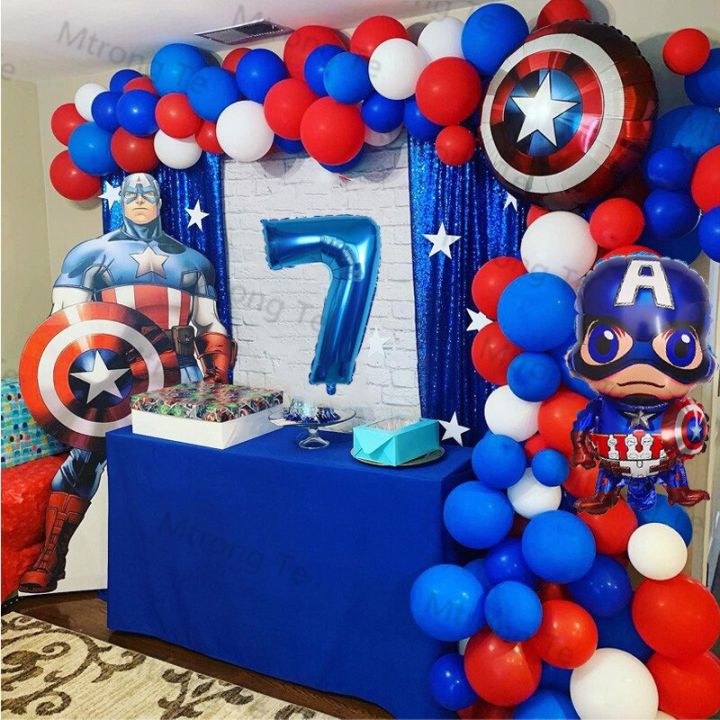 63pcs/set Capn America Party Decoration Set Superhero Balloons