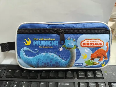 New Design Pencil Case Karakter Dinosaurus Dual Zipper / Kotak Pensil 2 Resleting / Tempat Pensil pulpen penggaris dll / Keep Blessing