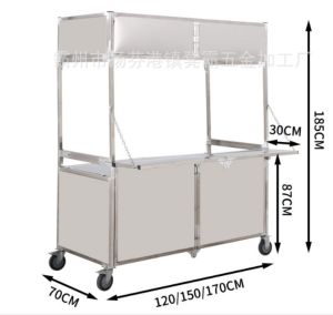 โต๊ะขายของ เคาเตอร์ขายของพับได้ เคลื่อนย้ายและพับเก็บได้ วัสดุสแตนเลส ประกอบง่าย พื้นที่เก็บข้อมูลขนาดใหญ่ รับน้ำหนักได้ประมาณ 400 กิโลกรัม