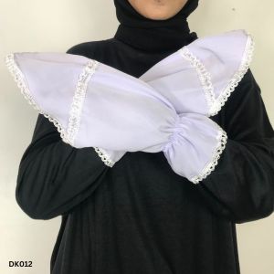 Sarung Tangan Wanita Deker Pendek Hitam Putih Haji Cincin Handsock Katun Polino Perlengkapan Haji