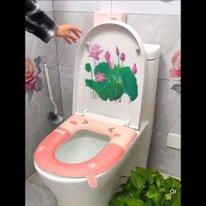Butterfly Flower Toilet Sticker/Self-Adhesive Toilet Bathroom Sticker/Living Room Bedroom/Refrigerator Wall Sticker