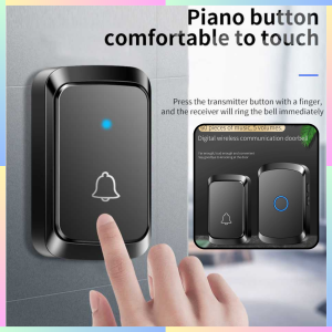 FAST DELIVERY CACAZI Bel Pintu Rumah Wireless Tanpa Kabel Doorbell 60 Tunes LED Light Waterproof