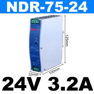 EDR/NDR Rail Mounted 24V/12V Switching Power Supply 75/120-240/480W DC 5A 10A