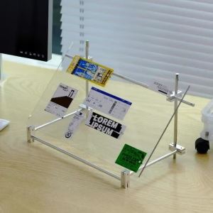 FFBH Simple Menu Display Racks Desktop Standing Brand Transparent Shelf Modern Acrylic Shelves Commercial Use Practical Tools Z5Q1T