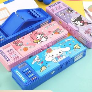 Tempat Pensil Multifungsi Motif Kartun Untuk Anak Laki-Laki / Perempuan Multifungsi Dengan Kunci Password Untuk Anak Tempat Pensil