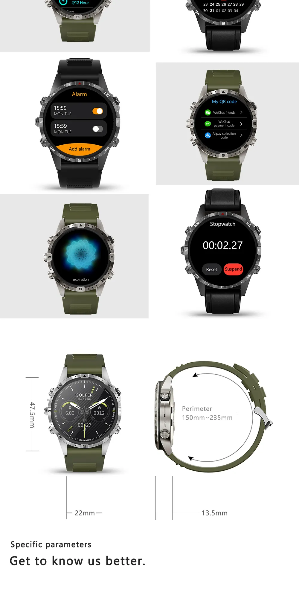 Aolon GT5 Pro 1.6 นิ้ว นาฬิกา สมาร์ทวอทช์ เข็มทิศ smartwatch จอใหญ่ 100+ โหมดกีฬา โทรผ่านบลูทูธ IP67 กันน้ํา นาฬิกาวิ่ง