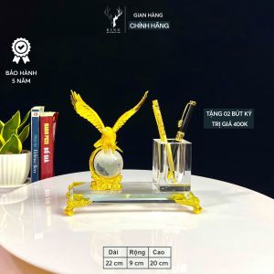[MẪU RẺ] Ống Bút Để Bàn Hộp Đựng Bút Doanh Nhân Chất Liệu Đồng Mạ Vàng và Pha Lê Quà Tặng Sếp Quà Lưu Niệm