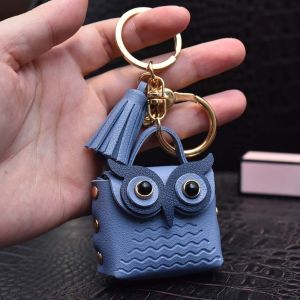 YINLMALL Kawaii Cute Small Ornament Key Pendant Mini Key Bag PU Leather Korean Style Purse Owl Coin Purse Keychain Bluetooth Headset Bag