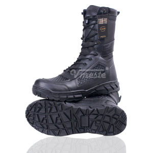 Sepatu PDL Boa Raiders TNI Polri Brimob Security Satpam Kulit Hitam Resleting VMESTE