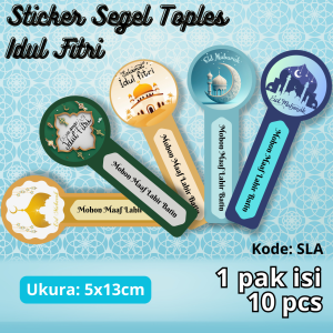 [10pcs] Sticker Toples Kue Kering Lebaran / Idul Fitri Bahan Chromo Mengkilap (Stiker Segel)