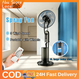 Mist Electric Fan Air Cooling With Remote Control With 4L Water Tank Air Conditioning Humidifying Spray Electric Fan Strong Wind Floor Fan